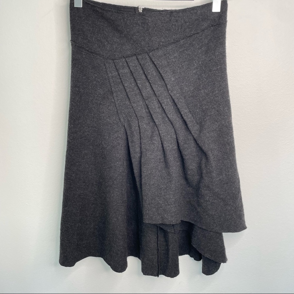 Transit Par Such Skirt Size 2 Gray Wool Asymmetrical Lagenlook Knee Length
